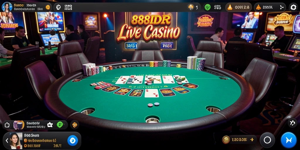 Tampilan gameplay Live Casino yang seru dan interaktif di 888IDR.