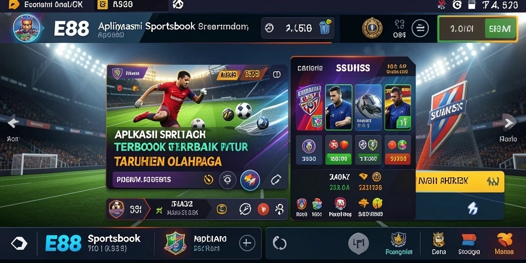 Tampilan menarik dari aplikasi Sportsbook E88 saat pertandingan berlangsung.