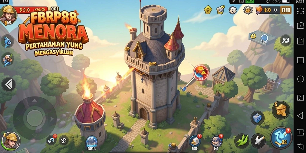 Tampilan screenshot FBRP88 menampilkan serangan menara yang mendebarkan.