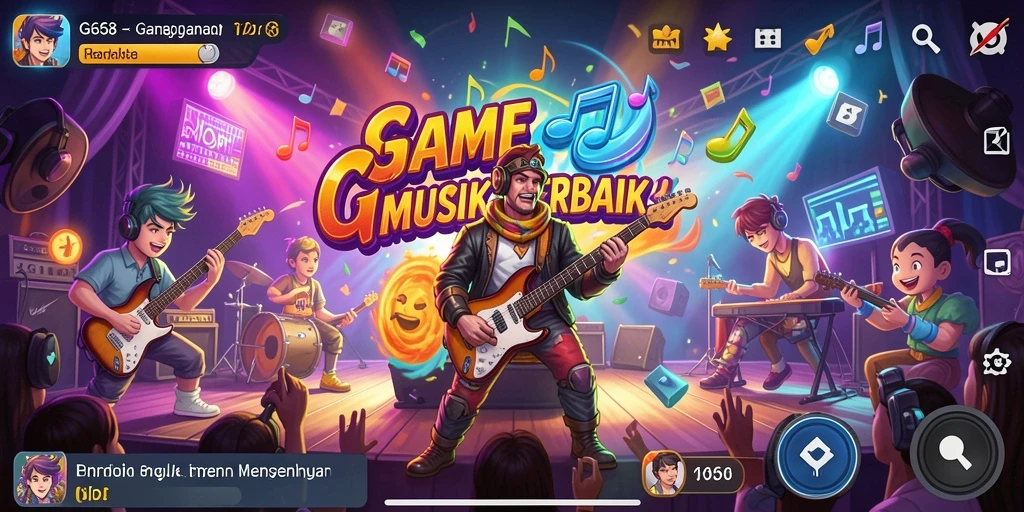 Screenshot G668 menampilkan gameplay menarik dengan berbagai alat musik.