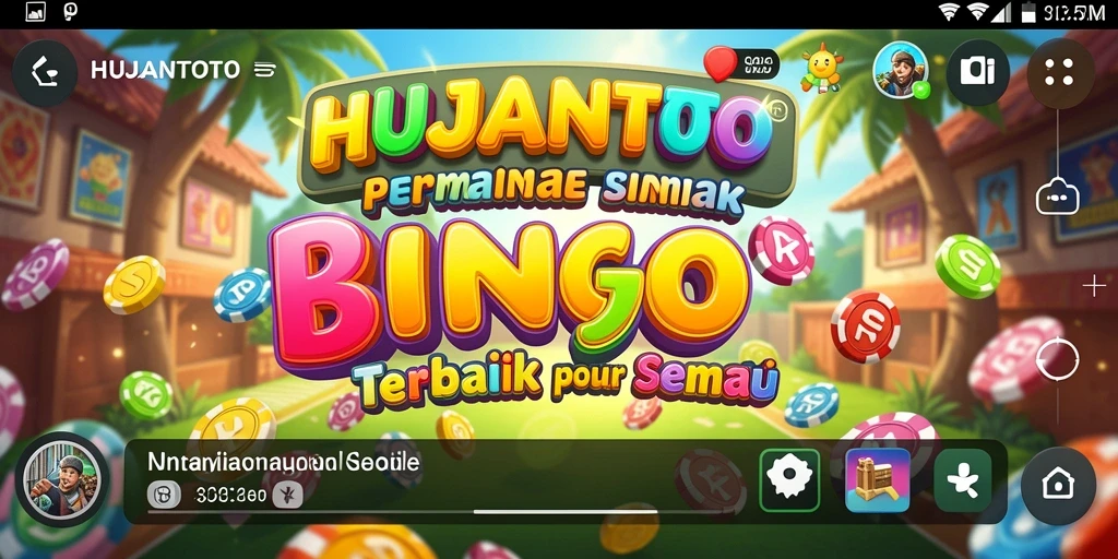 Tampilan gameplay seru dalam HUJANTOTO dengan angka Bingo yang berkilau.