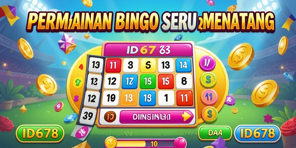 Tampilan gameplay seru dalam ID678 dengan suasana Bingo yang menggembirakan.