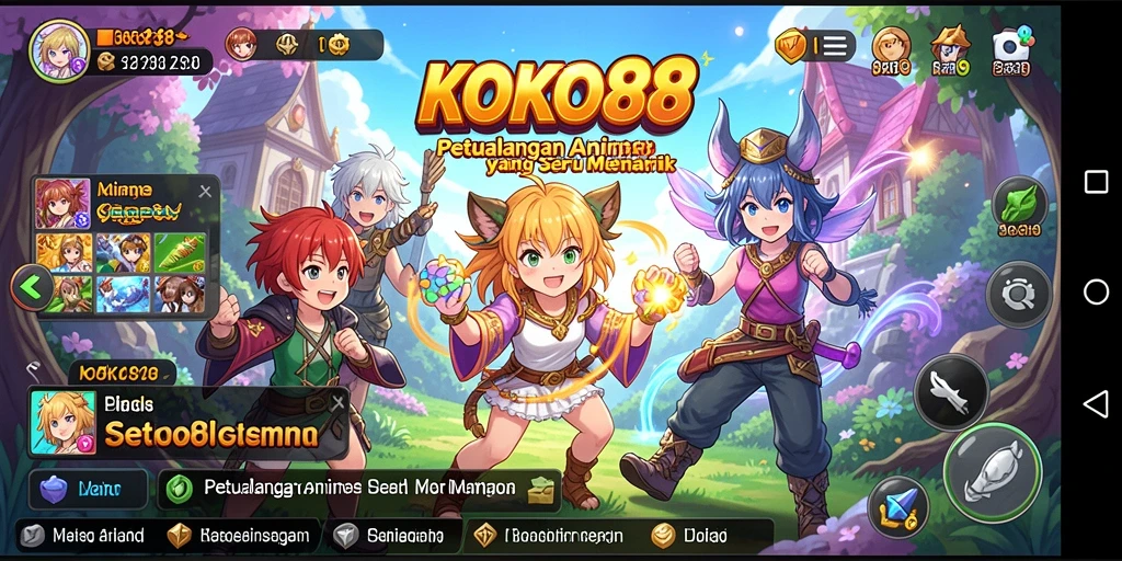 Tampilan gameplay KOKO88 dengan karakter Anime yang menarik.