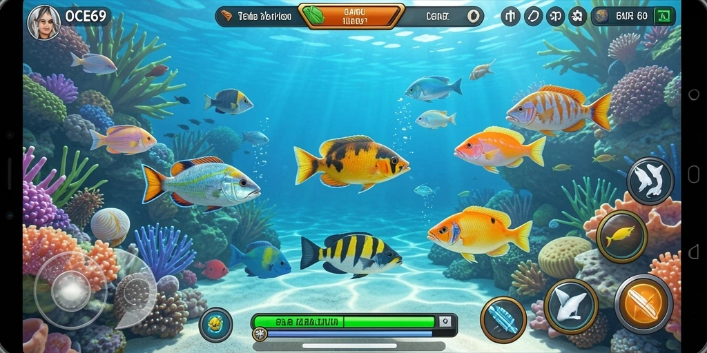 Tampilan gameplay OCE69 dalam aksi Tembak Ikan yang seru.