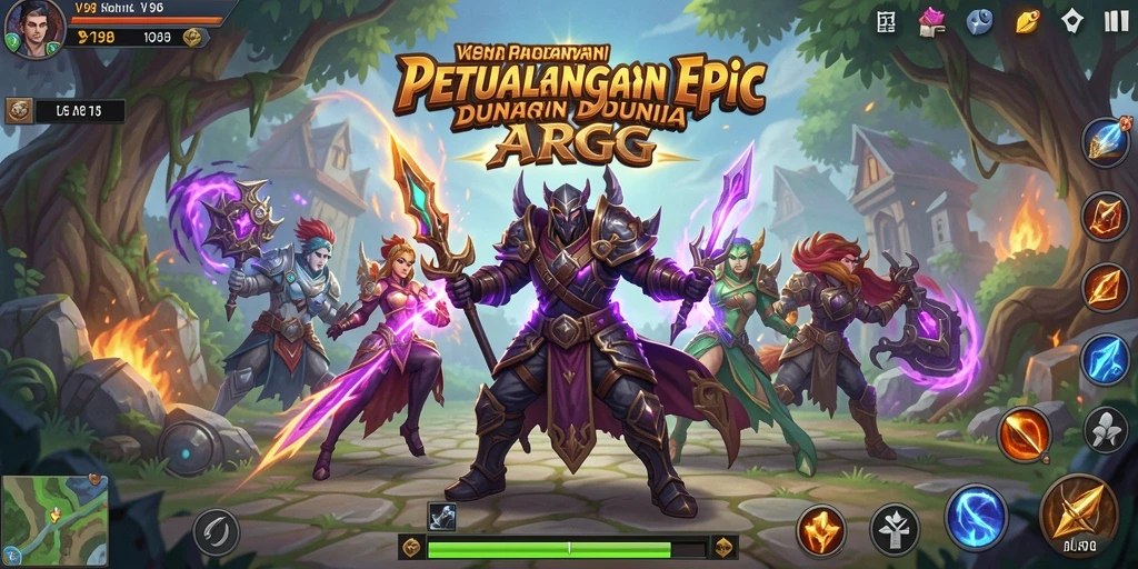 Tampilan dinamis gameplay V98 dalam aksi ARPG yang mendebarkan.