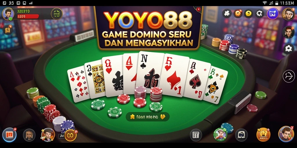 Gameplay menawan dari YOYO88 yang menghadirkan keseruan bermain domino.
