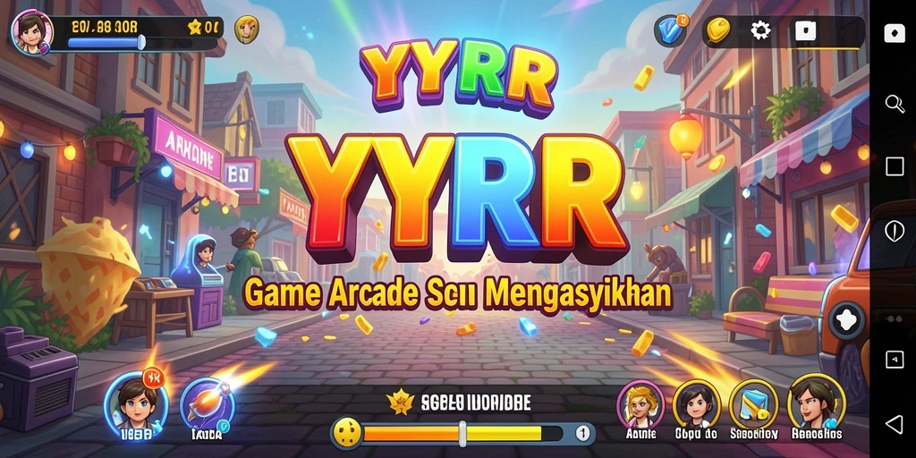 Tampilan gameplay seru dalam YYRR, dengan karakter yang bergerak lanjutan.
