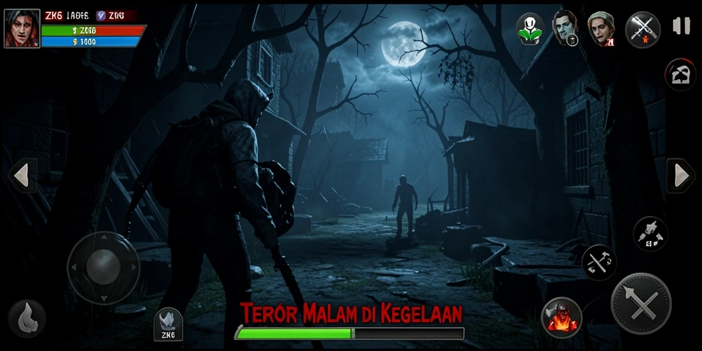 Screenshot <strong>ZK6</strong> menampilkan suasana gelap dan menyeramkan dari gameplay.
