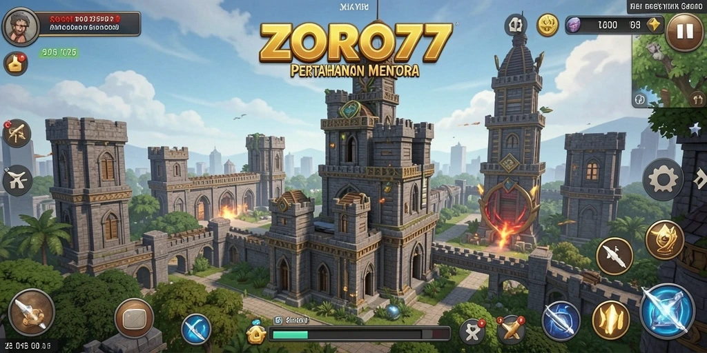 Gameplay ZORO77 yang menegangkan dalam Tower Defense.